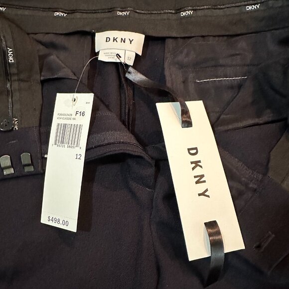 New DKNY Wide Leg Navy Wool Dress Slacks Size 12 (NWT) - Picture 7 of 13